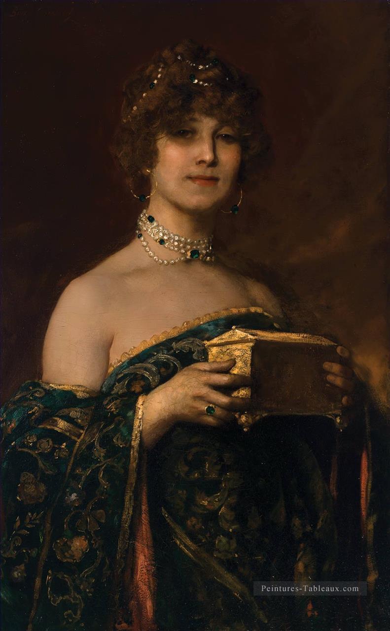 PORTRAIT d’une dame Jean Joseph Benjamin orientaliste constant Peintures à l'huile